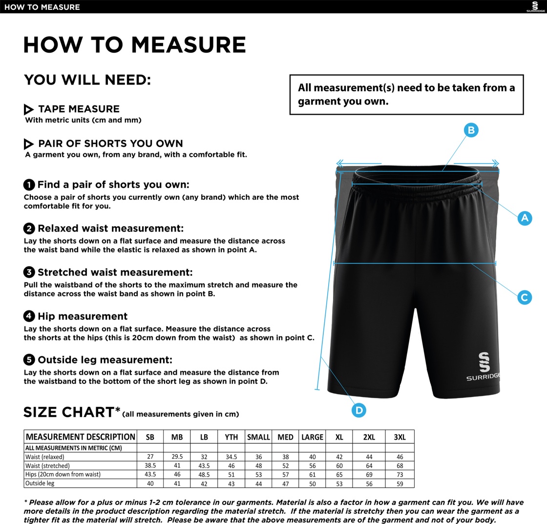 Salisbury College - Blade ShortS - Size Guide